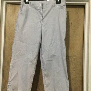 Karen Scott striped Capri pants blue and white size 6 excellent used condition